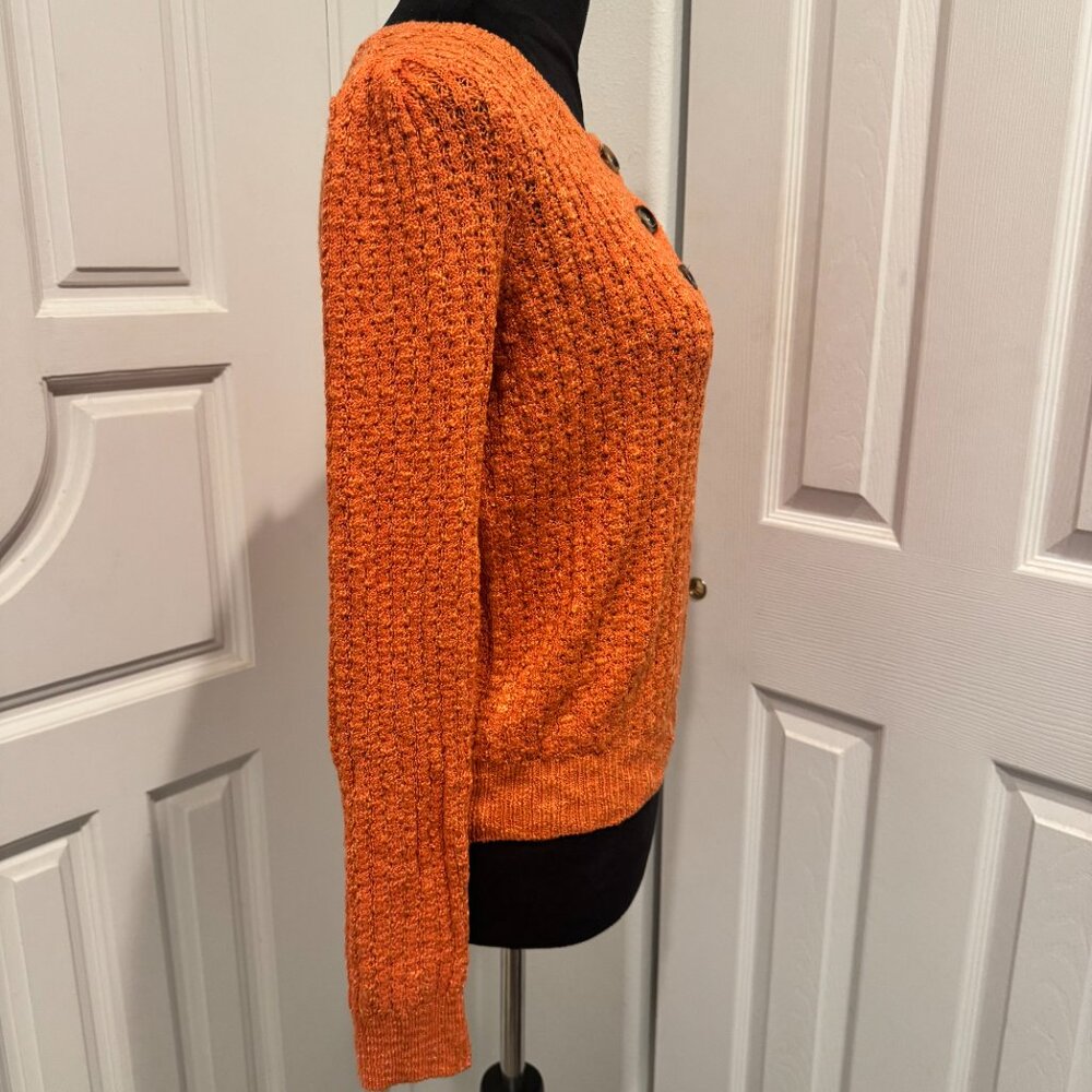 Urban Outfitters NWT Lumiere Orange Crew Neck Sweater Small Orange Longsleeve - Picture 3 of 7